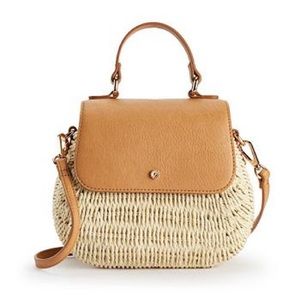 LC Lauren Conrad Wicker Crossbody Bag